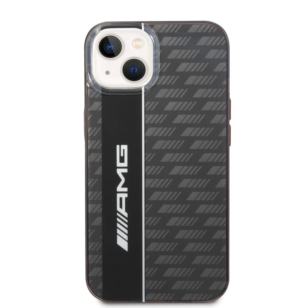 AMG AMG iPhone 14 & 13 Backcover hoesje - Double Layer - Carbon Pattern - Grijs AMG AMG iPhone 14 & 13 Backcover hoesje - Double Layer - Carbon Pattern - Grijs