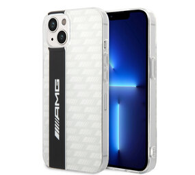 AMG AMG iPhone 14 & 13 Backcover hoesje - Double Layer - Carbon Pattern - Wit AMG AMG iPhone 14 & 13 Backcover hoesje - Double Layer - Carbon Pattern - Wit