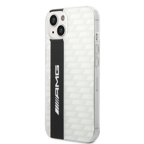 AMG AMG iPhone 14 & 13 Back cover coque - Double Layer - Carbon Pattern - Blanc AMG AMG iPhone 14 & 13 Back cover coque - Double Layer - Carbon Pattern - Blanc