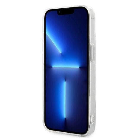 AMG AMG iPhone 14 & 13 Back cover case - Double Layer - Carbon Pattern - White AMG AMG iPhone 14 & 13 Back cover case - Double Layer - Carbon Pattern - White