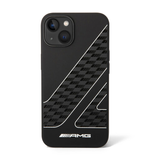AMG AMG iPhone 14 & 13 Back cover coque - Double Layer - Checkered Flag Pattern - Noir