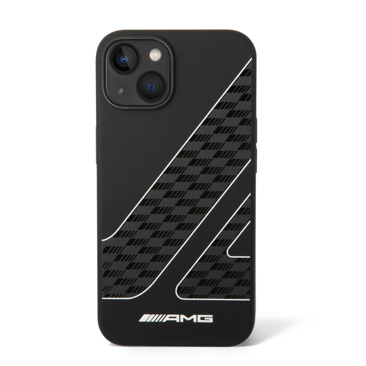 AMG AMG iPhone 14 & 13 Backcover hoesje - Double Layer - Checkered Flag Pattern - Zwart, foto 2 van 5