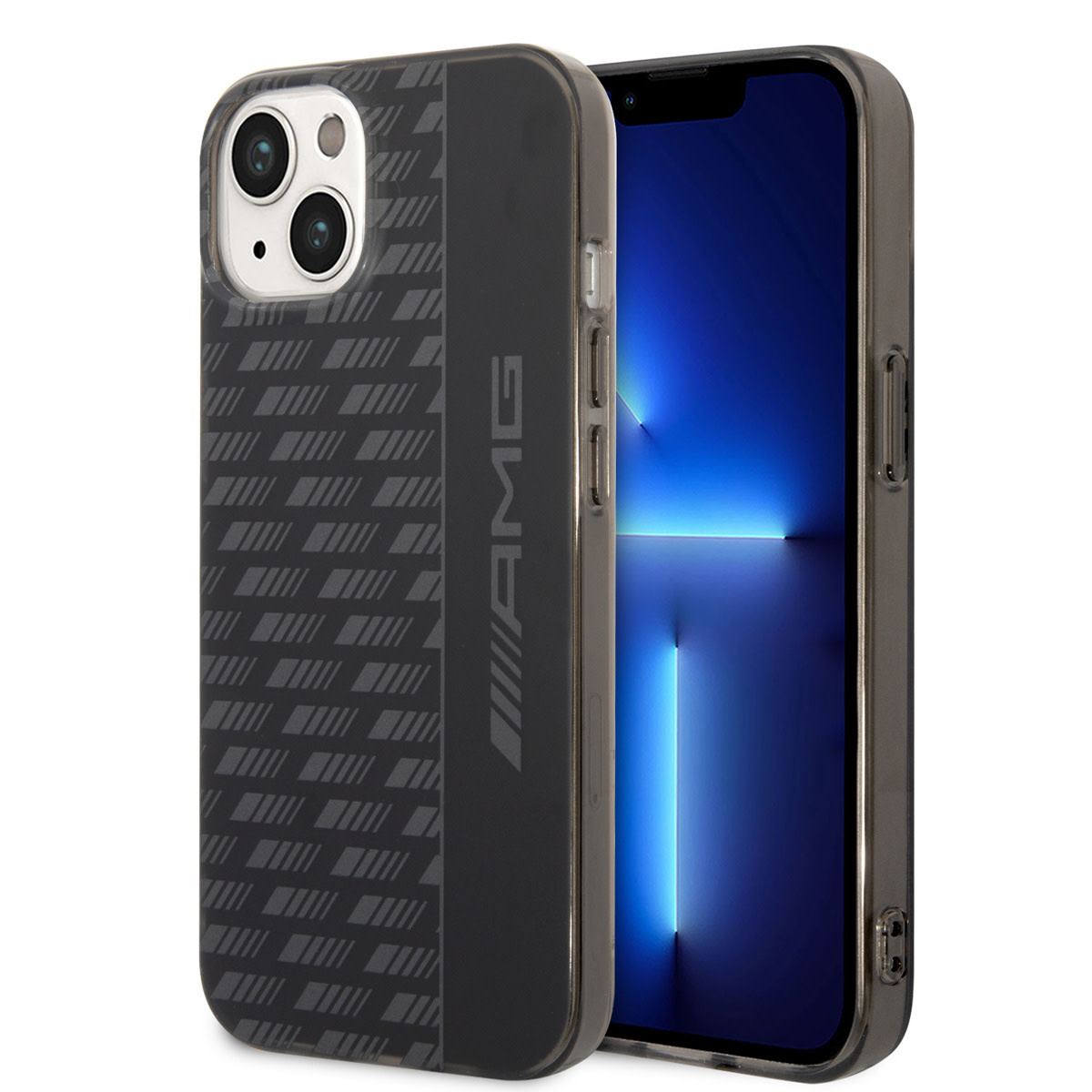 AMG AMG iPhone 14 & 13 Backcover hoesje - Frosted - Carbon Pattern - Zwart