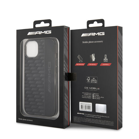 AMG AMG iPhone 14 & 13 Back-Cover hul - Frosted - Carbon Pattern - Schwarz AMG AMG iPhone 14 & 13 Back-Cover hul - Frosted - Carbon Pattern - Schwarz