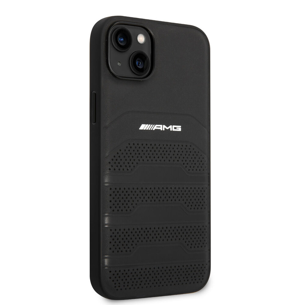 AMG AMG iPhone 14 & 13 Back-Cover hul - Debossed Lines - White Logo - Schwarz AMG AMG iPhone 14 & 13 Back-Cover hul - Debossed Lines - White Logo - Schwarz