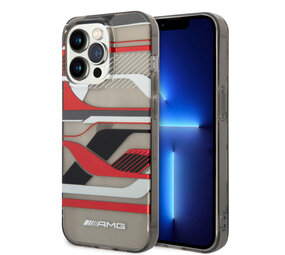 AMG AMG iPhone 14 Pro Max Backcover hoesje - Double Layer - Expressive Red Graphic Design - Transparant AMG AMG iPhone 14 Pro Max Backcover hoesje - Double Layer - Expressive Red Graphic Design - Transparant