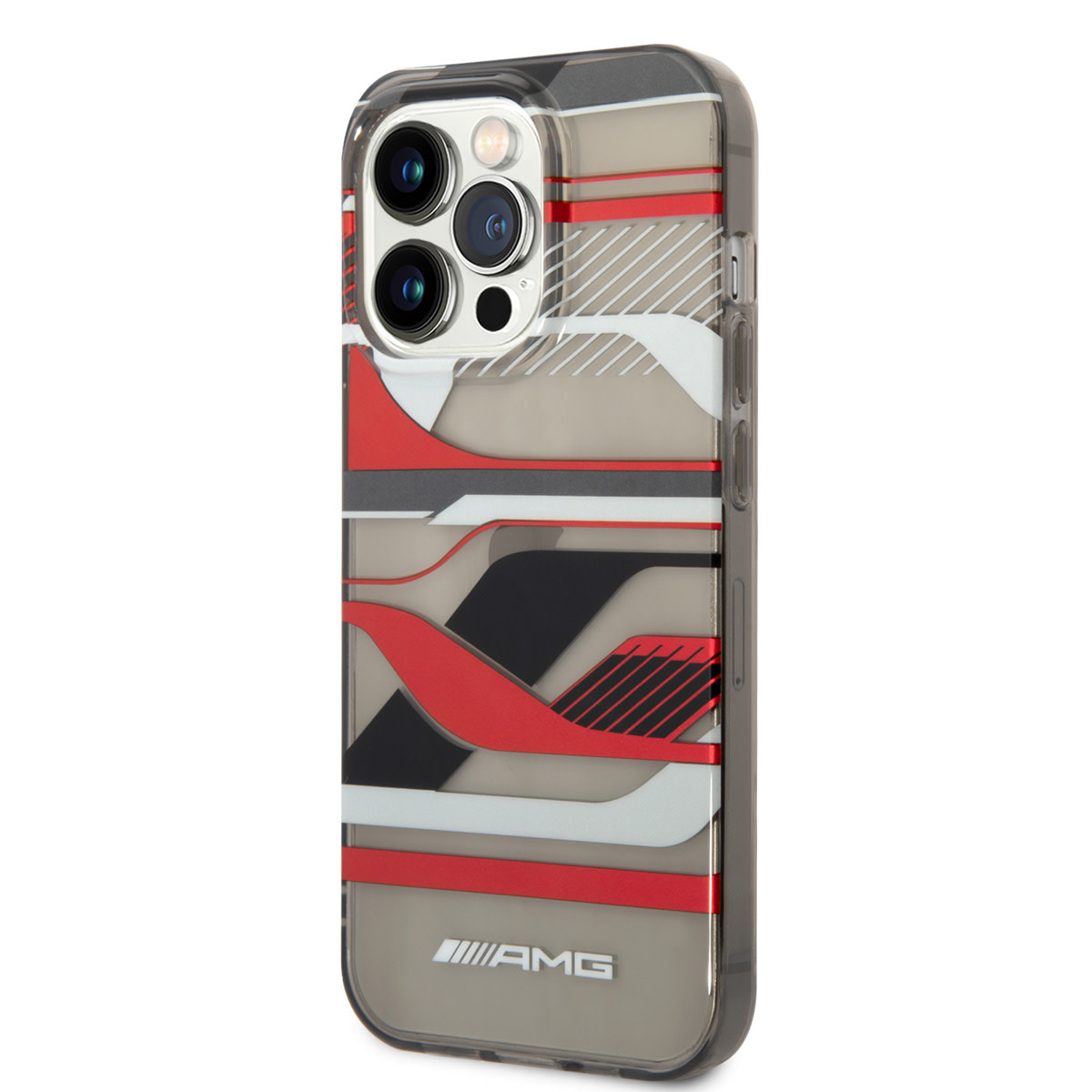 AMG AMG iPhone 14 Pro Max Backcover hoesje - Double Layer - Expressive Red Graphic Design - Transparant, foto 2 van 6