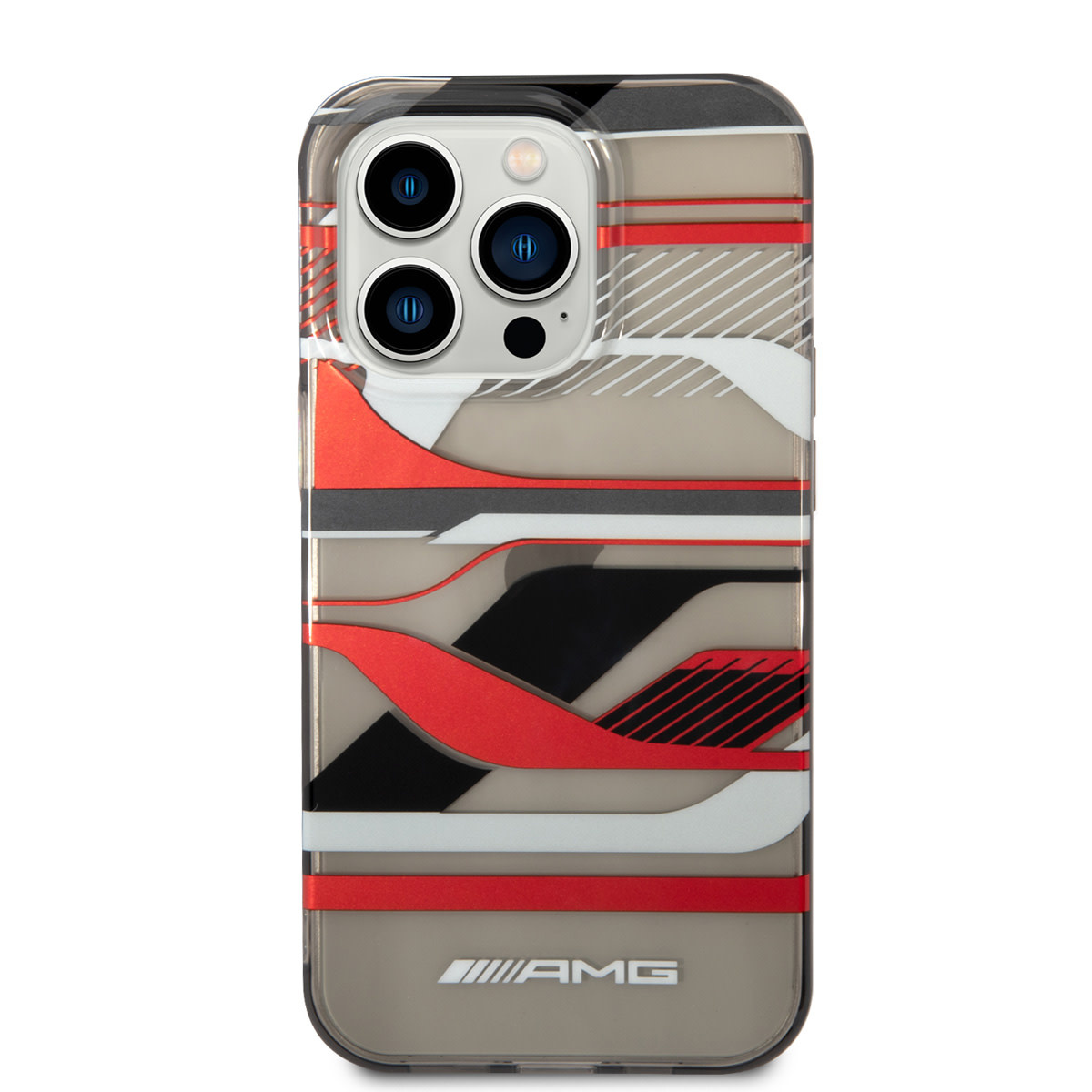 AMG AMG iPhone 14 Pro Max Backcover hoesje - Double Layer - Expressive Red Graphic Design - Transparant, foto 3 van 6
