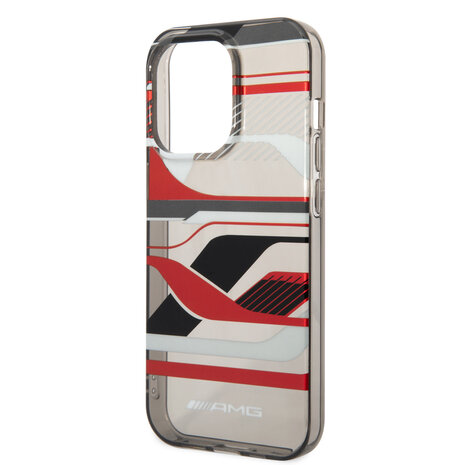 AMG AMG iPhone 14 Pro Max Back cover coque - Double Layer - Expressive Red Graphic Design - Transparent AMG AMG iPhone 14 Pro Max Back cover coque - Double Layer - Expressive Red Graphic Design - Transparent