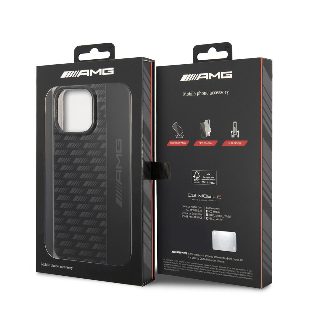 AMG AMG iPhone 14 Pro Max Back-Cover hul - Frosted - Carbon Pattern - Schwarz AMG AMG iPhone 14 Pro Max Back-Cover hul - Frosted - Carbon Pattern - Schwarz