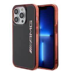 AMG iPhone 15 Pro Backcover hoesje - Double Layer - Red Frame - Zwart