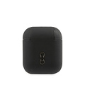 BMW BMW Airpods - Airpods 2 Case - Genuine Leather - Silver Metal Logo - Zwart