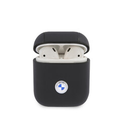 BMW Airpods - Airpods 2 Case - Genuine Leather - Silver Metal Logo - Blue