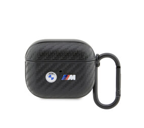 BMW BMW Airpods 3 Case - M Case - Carbon - Double Metal Logo - Zwart BMW BMW Airpods 3 Case - M Case - Carbon - Double Metal Logo - Zwart