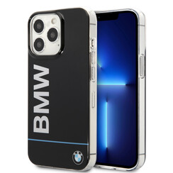 BMW iPhone 13 Pro Backcover hoesje - Blue Line - Big Logo - Zwart