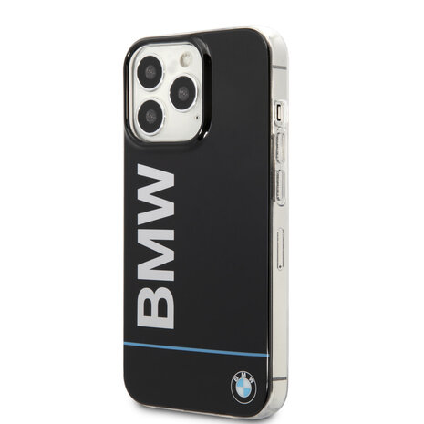 BMW BMW iPhone 13 Pro Back cover case - Blue Line - Big Logo - Black BMW BMW iPhone 13 Pro Back cover case - Blue Line - Big Logo - Black