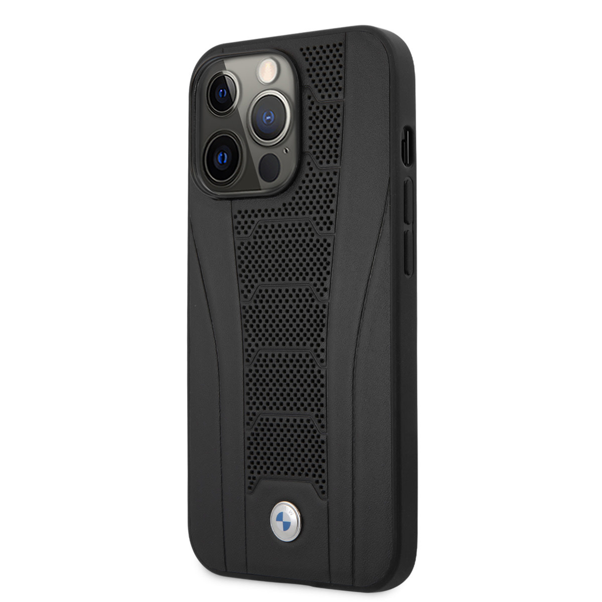 BMW BMW iPhone 13 Pro Backcover hoesje - Leather Signature - Perforated Deboss Line - Zwart, foto 2 van 6