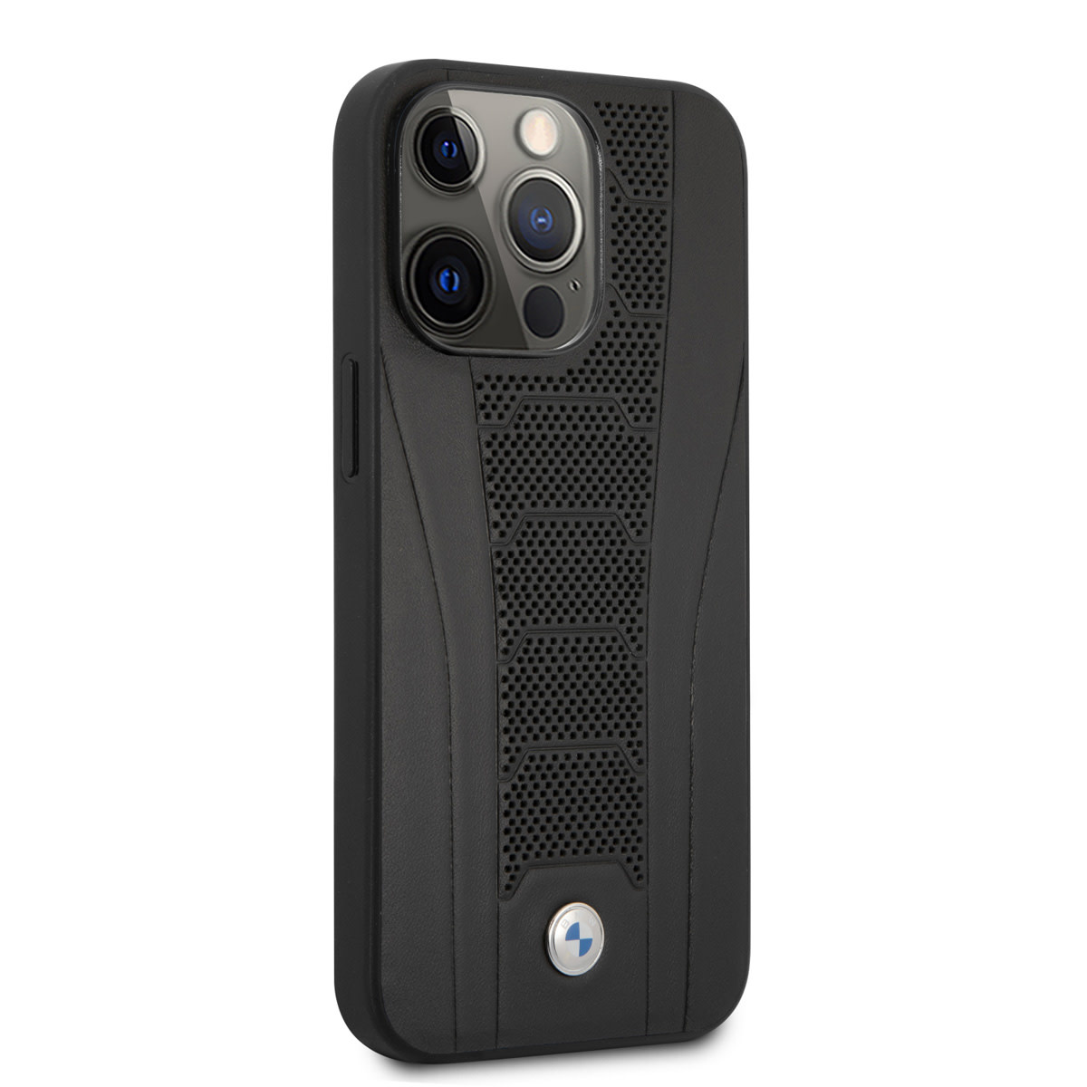 BMW BMW iPhone 13 Pro Backcover hoesje - Leather Signature - Perforated Deboss Line - Zwart, foto 4 van 6