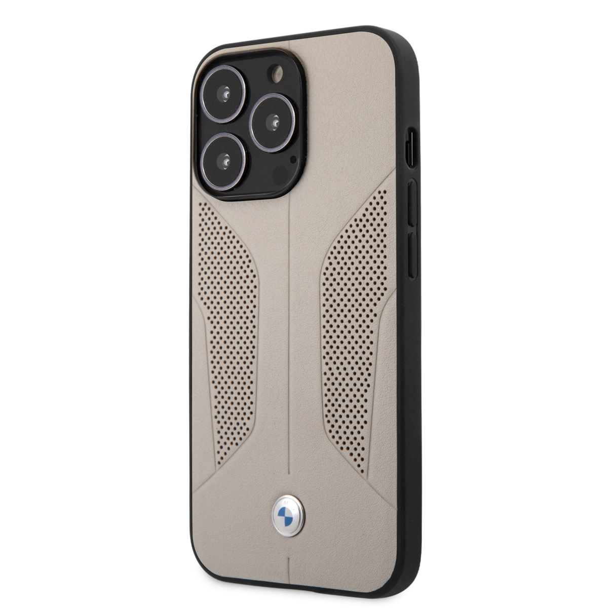 BMW BMW iPhone 13 Pro Backcover hoesje - Leather Signature - Perforated Sides - Grijs, foto 2 van 6