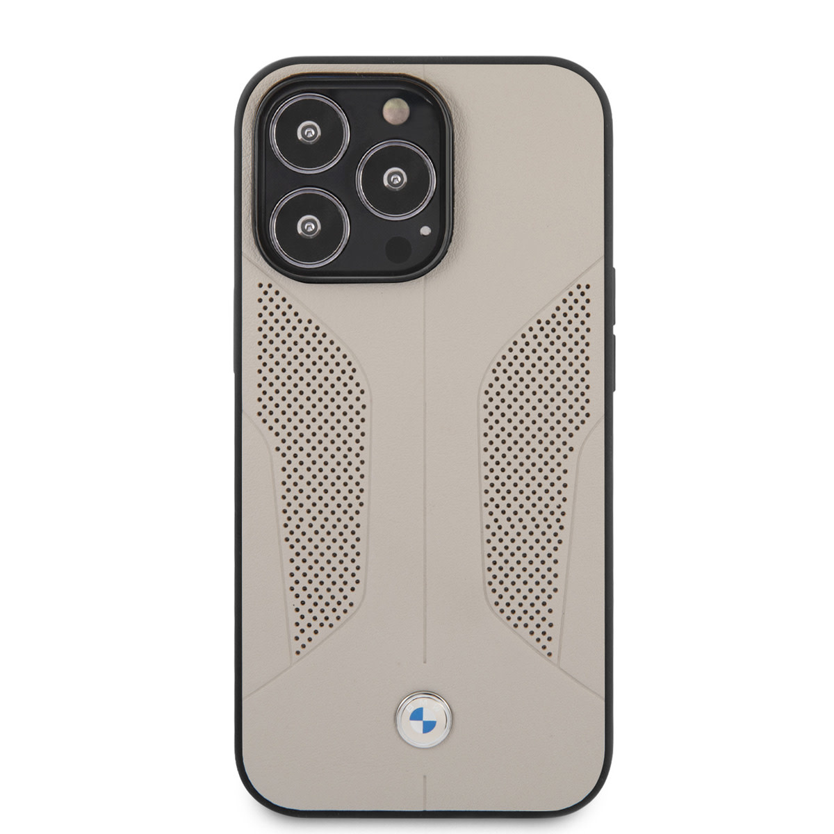 BMW BMW iPhone 13 Pro Backcover hoesje - Leather Signature - Perforated Sides - Grijs, foto 3 van 6