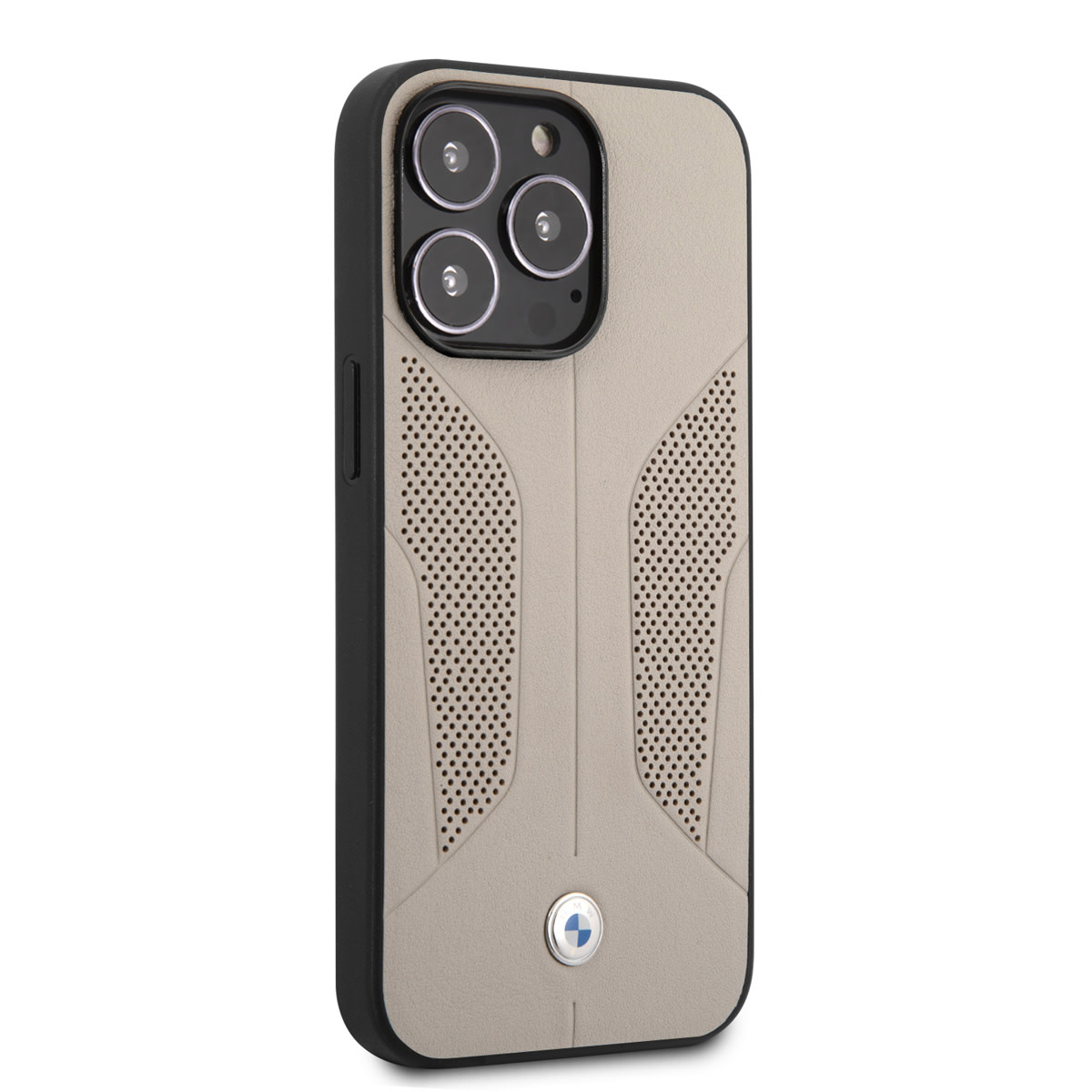 BMW BMW iPhone 13 Pro Backcover hoesje - Leather Signature - Perforated Sides - Grijs, foto 4 van 6
