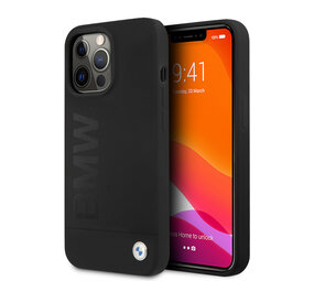 BMW BMW iPhone 13 Pro Backcover hoesje - Silicone - Big Logo - Zwart