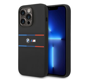 BMW BMW iPhone 14 Pro Back cover coque - Silicone - Tricolor Lines - Noir