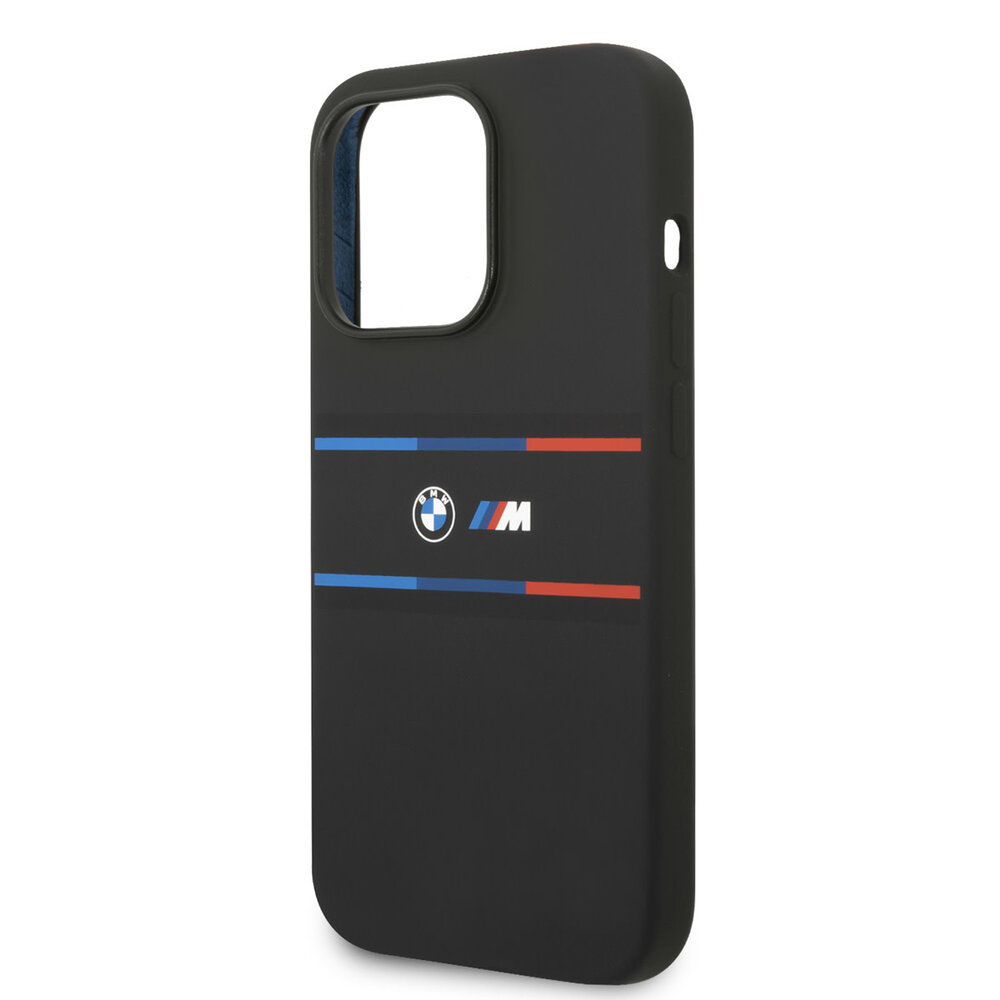BMW BMW iPhone 14 Pro Back cover coque - Silicone - Tricolor Lines - Noir