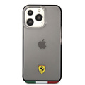 Ferrari Ferrari iPhone 13 Pro Back cover case - Italia Stripe - Black edges - Transparent