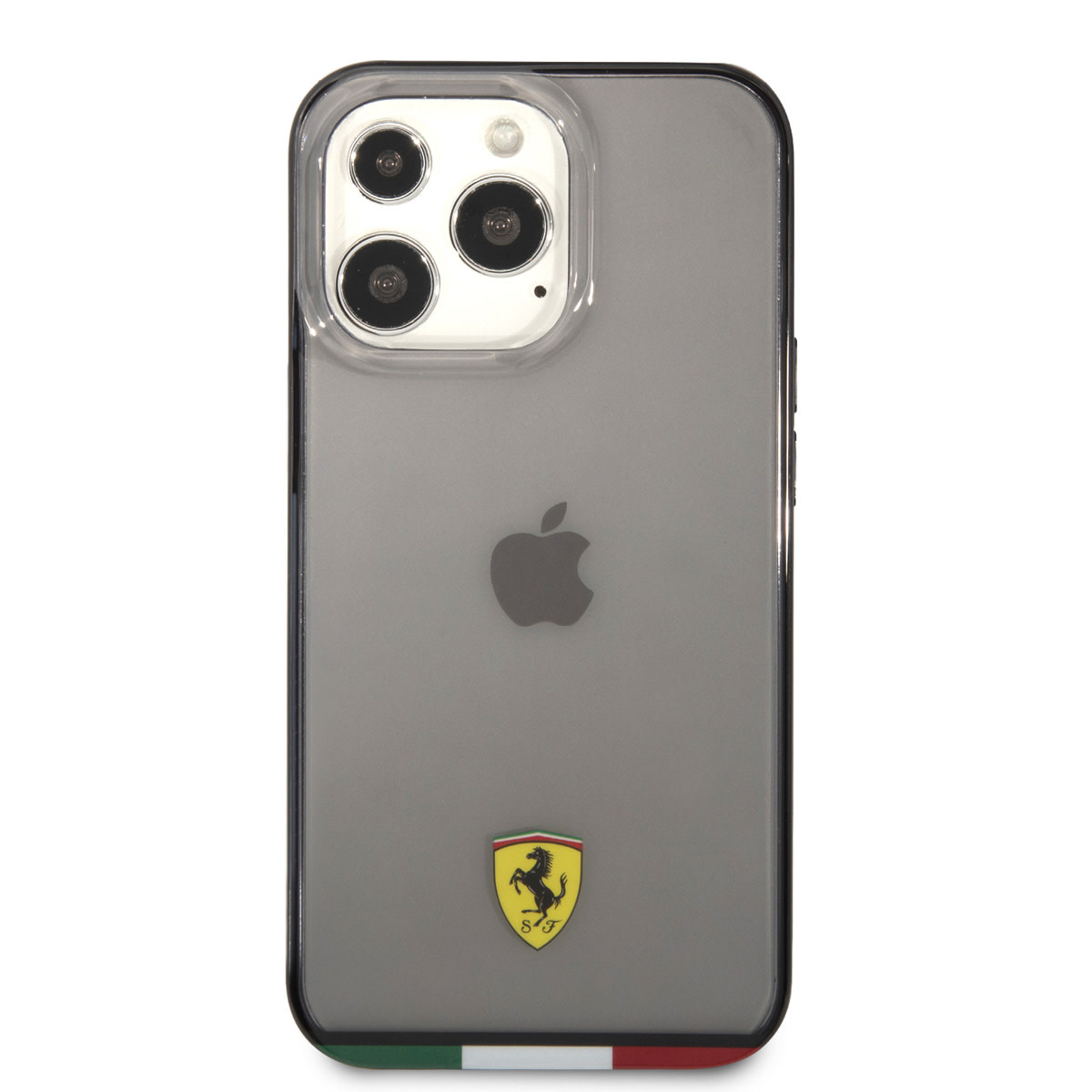 Ferrari Ferrari iPhone 13 Pro Backcover hoesje - Italia Stripe - Black edges - Transparant, foto 3 van 6