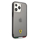 Ferrari Ferrari iPhone 13 Pro Back cover coque - Italia Stripe - Black edges - Transparent Ferrari Ferrari iPhone 13 Pro Back cover coque - Italia Stripe - Black edges - Transparent