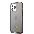 Ferrari Ferrari iPhone 13 Pro Back cover case - Italia Stripe - Black edges - Transparent