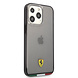 Ferrari Ferrari iPhone 13 Pro Back cover case - Italia Stripe - Black edges - Transparent Ferrari Ferrari iPhone 13 Pro Back cover case - Italia Stripe - Black edges - Transparent