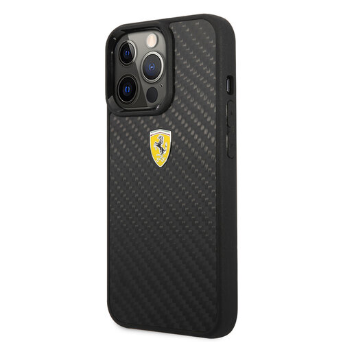 Ferrari Ferrari iPhone 13 Pro Back cover coque - Carbon - Metal Logo - Noir