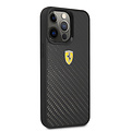Ferrari Ferrari iPhone 13 Pro Back cover coque - Carbon - Metal Logo - Noir