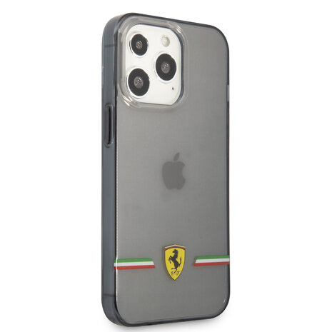 Ferrari Ferrari iPhone 13 Pro Back cover case - Italia Wings - Black edges - Transparent Ferrari Ferrari iPhone 13 Pro Back cover case - Italia Wings - Black edges - Transparent