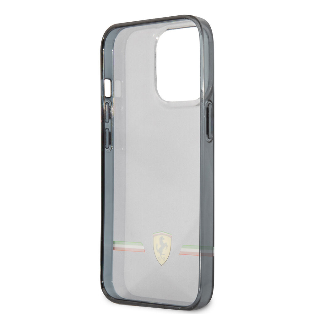 Ferrari Ferrari iPhone 13 Pro Back cover coque - Italia Wings - Black edges - Transparent Ferrari Ferrari iPhone 13 Pro Back cover coque - Italia Wings - Black edges - Transparent