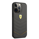 Ferrari Ferrari iPhone 13 Pro Back-Cover hul - Genuine Leather - Quilted Edge - Yellow Line - Grau Ferrari Ferrari iPhone 13 Pro Back-Cover hul - Genuine Leather - Quilted Edge - Yellow Line - Grau
