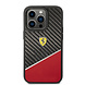 Ferrari Ferrari iPhone 14 Pro Back cover case - BiMaterial - Carbon & Red Stripe - Black Ferrari Ferrari iPhone 14 Pro Back cover case - BiMaterial - Carbon & Red Stripe - Black