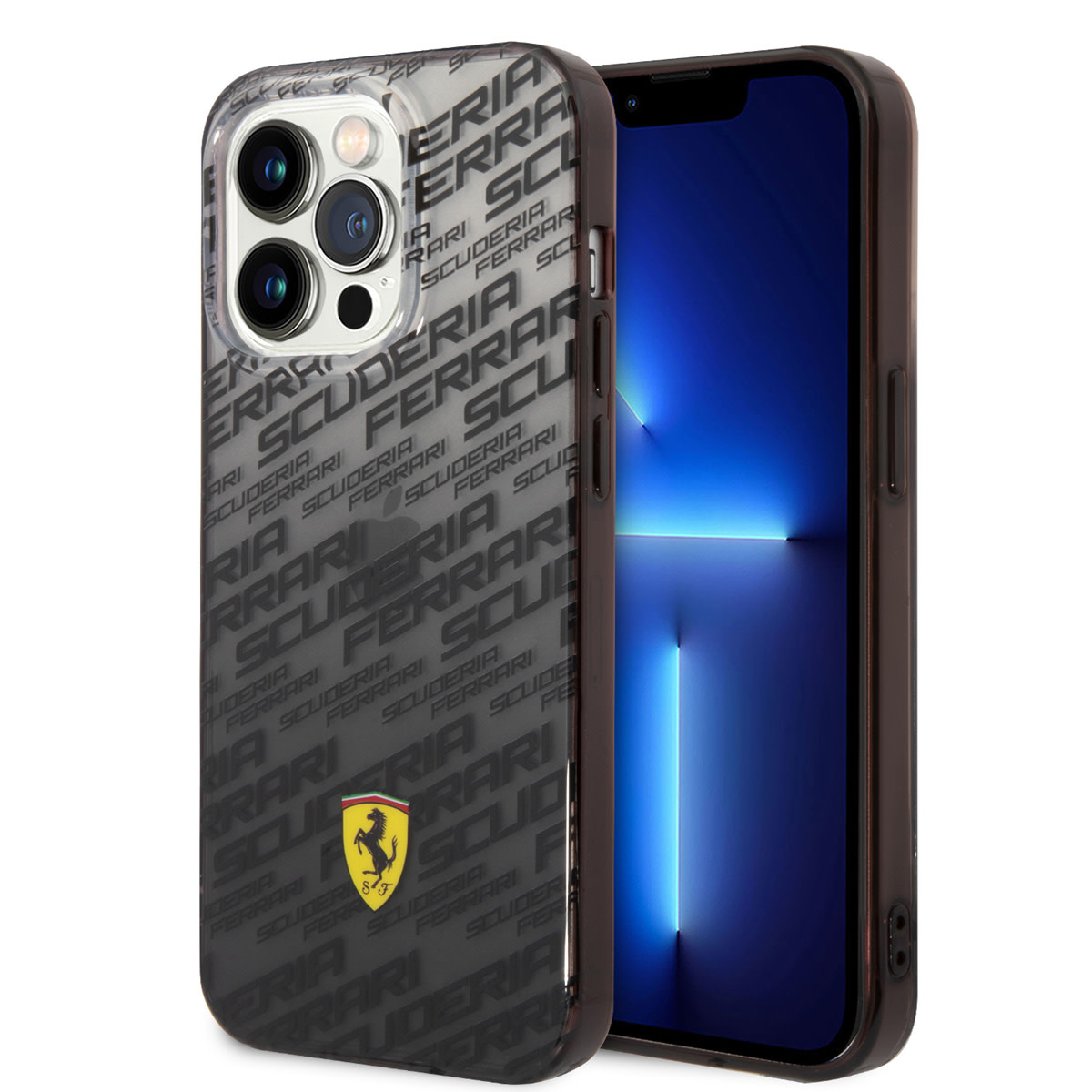 Ferrari Ferrari iPhone 14 Pro Backcover hoesje - SF Allover - Zwart