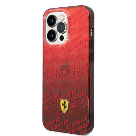 Ferrari Ferrari iPhone 14 Pro Backcover hoesje - SF Allover - Rood Ferrari Ferrari iPhone 14 Pro Backcover hoesje - SF Allover - Rood