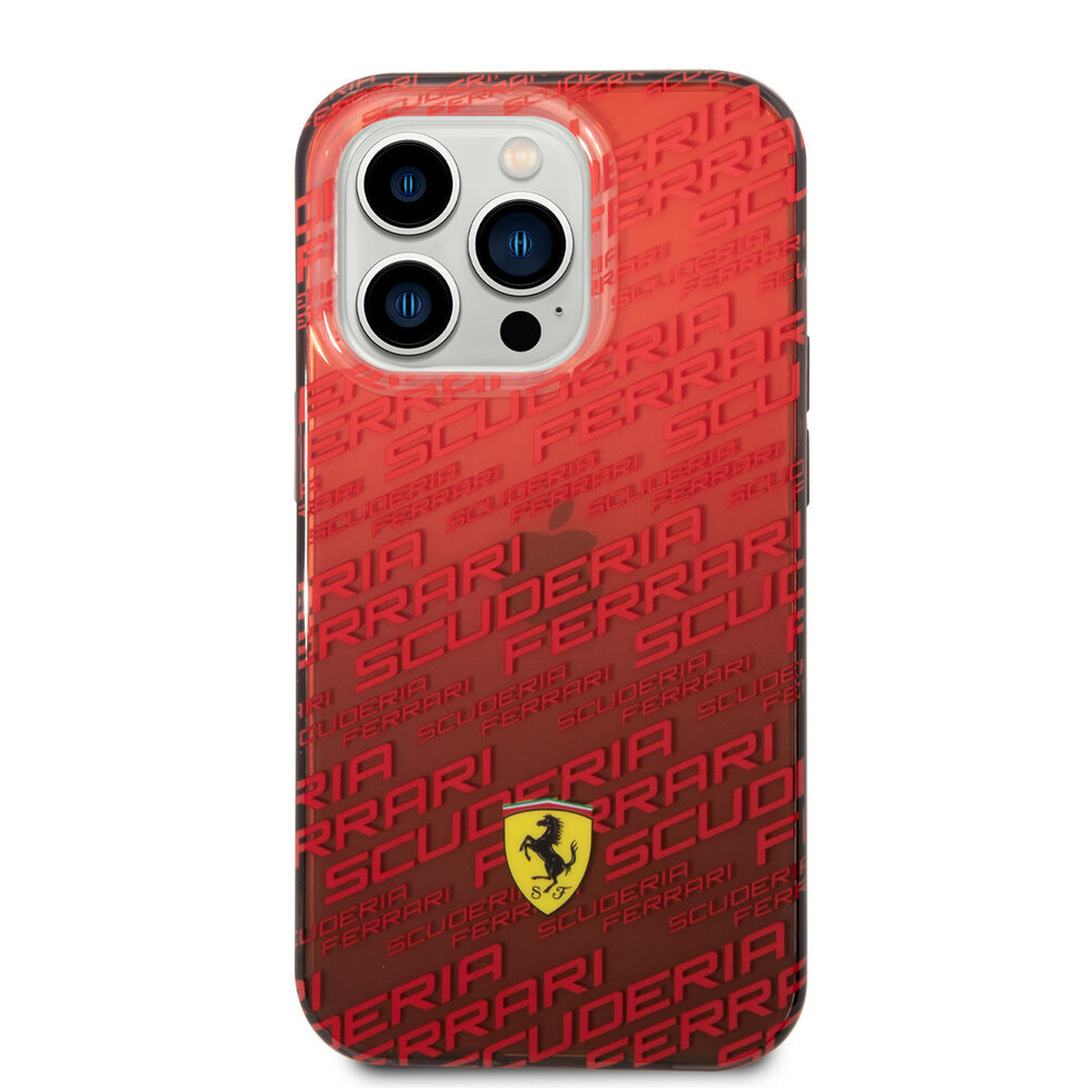 Ferrari Ferrari iPhone 14 Pro Backcover hoesje - SF Allover - Rood Ferrari Ferrari iPhone 14 Pro Backcover hoesje - SF Allover - Rood