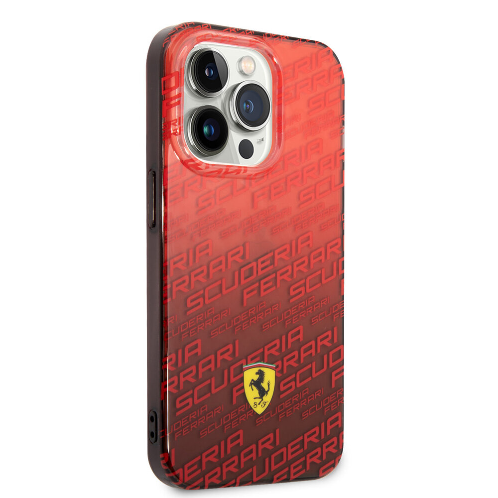 Ferrari Ferrari iPhone 14 Pro Backcover hoesje - SF Allover - Rood Ferrari Ferrari iPhone 14 Pro Backcover hoesje - SF Allover - Rood