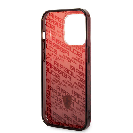 Ferrari Ferrari iPhone 14 Pro Backcover hoesje - SF Allover - Rood Ferrari Ferrari iPhone 14 Pro Backcover hoesje - SF Allover - Rood