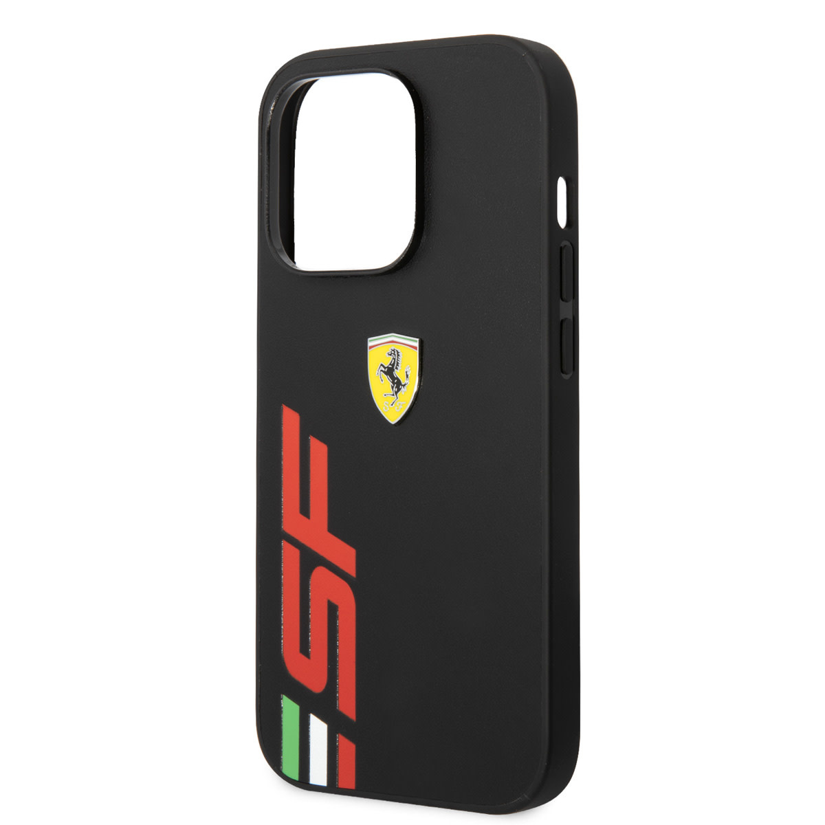 Ferrari Ferrari iPhone 14 Pro Backcover hoesje - Leather - Big SF Logo - Zwart, foto 5 van 6