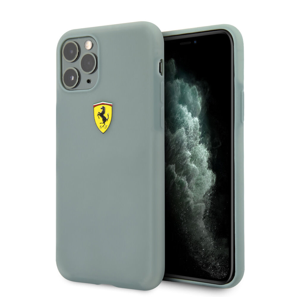 Ferrari Ferrari iPhone 11 Pro Back-Cover hul - Silicone - Printed Logo - Grün Ferrari Ferrari iPhone 11 Pro Back-Cover hul - Silicone - Printed Logo - Grün