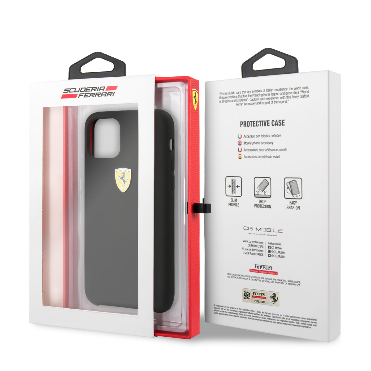 Ferrari Ferrari iPhone 11 Pro Backcover hoesje - Silicone - Printed Logo - Zwart, foto 5 van 6