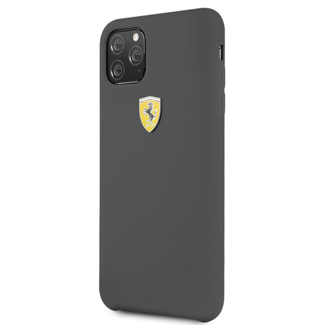 Ferrari Ferrari iPhone 11 Pro Max Backcover hoesje - Silicone - Printed Logo - Zwart Ferrari Ferrari iPhone 11 Pro Max Backcover hoesje - Silicone - Printed Logo - Zwart