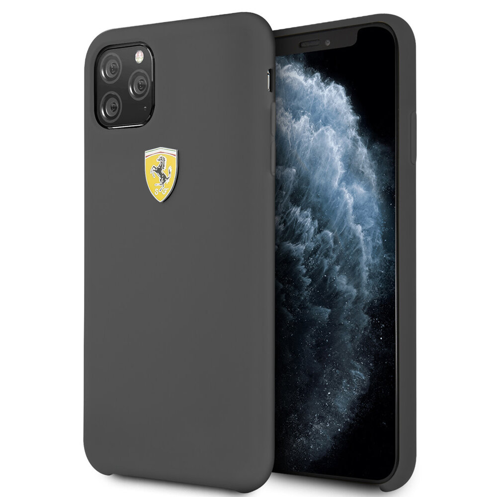 Ferrari Ferrari iPhone 11 Pro Max Back-Cover hul - Silicone - Printed Logo - Schwarz Ferrari Ferrari iPhone 11 Pro Max Back-Cover hul - Silicone - Printed Logo - Schwarz