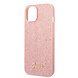Guess Guess iPhone 14 Plus & 15 Plus Backcover hoesje - Fixed Glitter - Script Metal Logo - Roze Guess Guess iPhone 14 Plus & 15 Plus Backcover hoesje - Fixed Glitter - Script Metal Logo - Roze